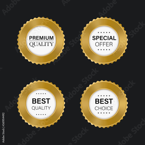 Luxury gold badges and labels premium quality product