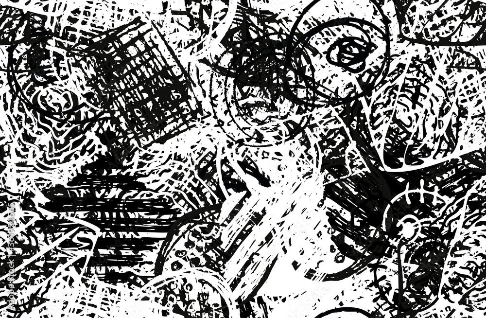 Black and white abstract background. The monochrome pattern is seamless. Chaotic grunge texture Black and white abstract background. The monochrome pattern is seamless. Chaotic grunge texture