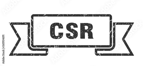 csr ribbon. csr grunge band sign. csr banner