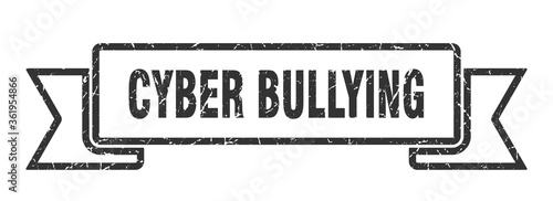 cyber bullying ribbon. cyber bullying grunge band sign. cyber bullying banner