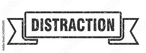 distraction ribbon. distraction grunge band sign. distraction banner