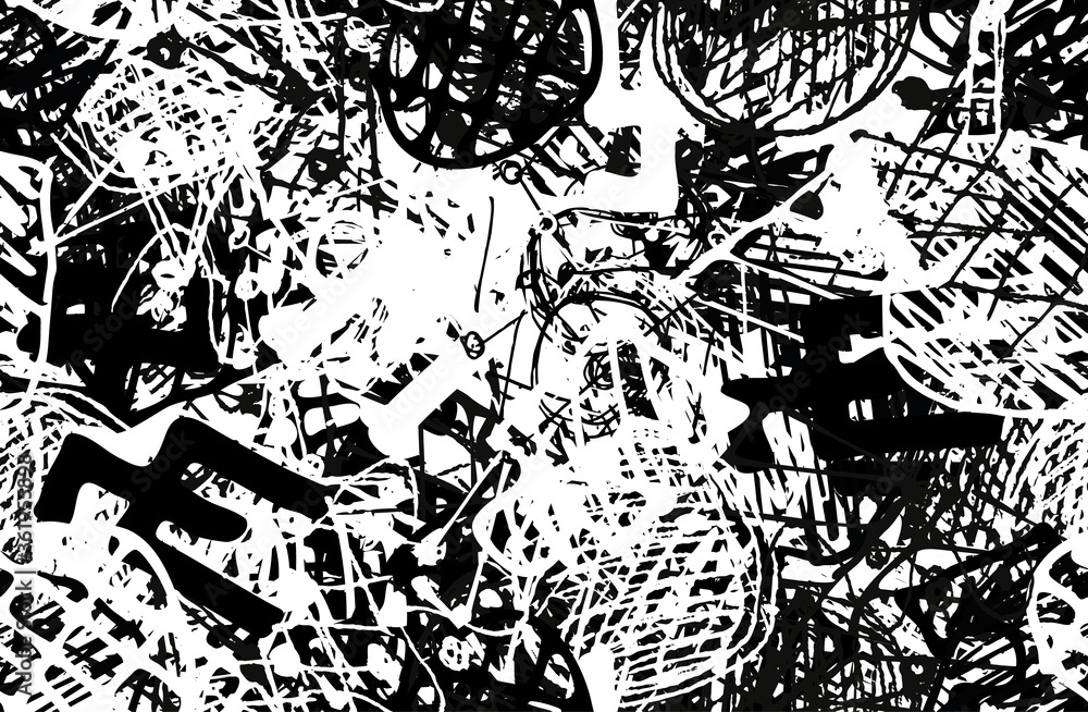 Black and white abstract background. The monochrome pattern is seamless. Chaotic grunge texture Black and white abstract background. The monochrome pattern is seamless. Chaotic grunge texture