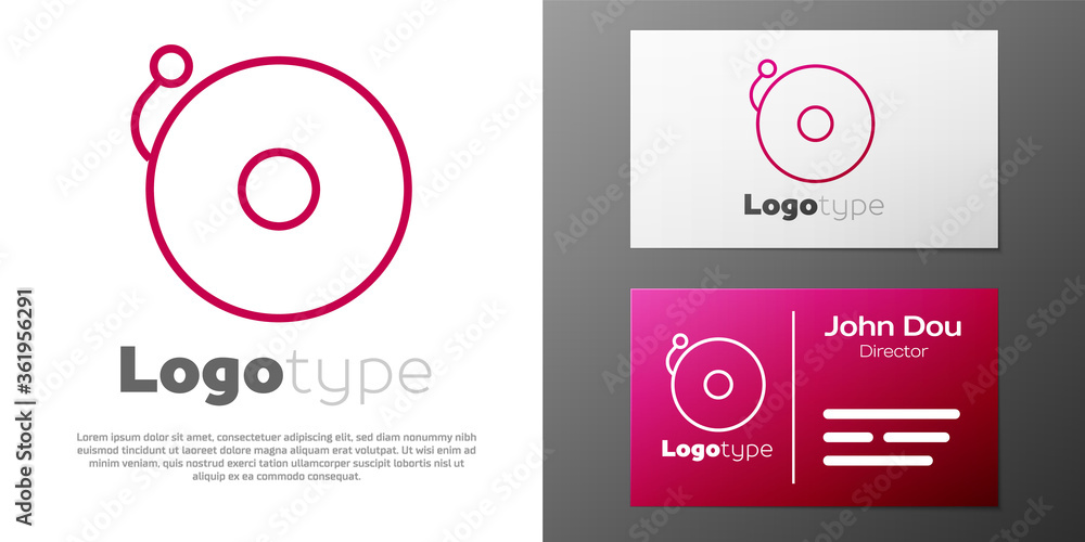 Fototapeta premium Logotype line Ringing alarm bell icon isolated on white background. Alarm symbol, service bell, handbell sign, notification symbol. Logo design template element. Vector Illustration.