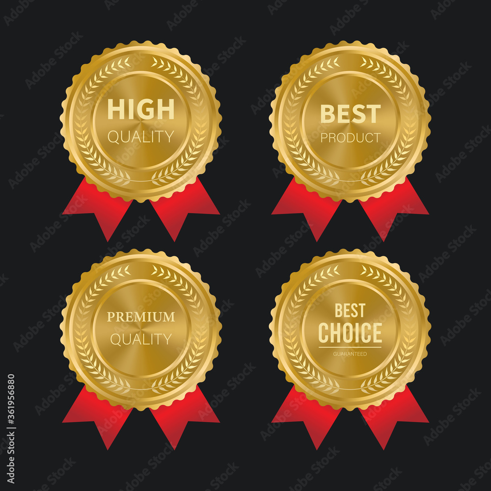 Luxury gold badges and labels premium quality product Luxury gold badges and labels premium quality product