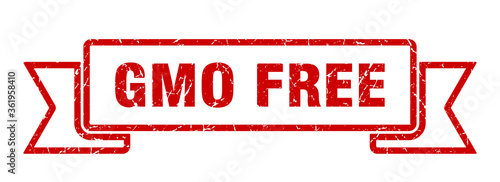 gmo free ribbon. gmo free grunge band sign. gmo free banner