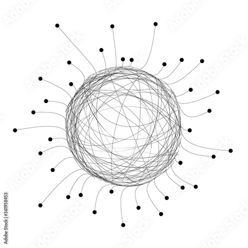 tangled tangle with many ends