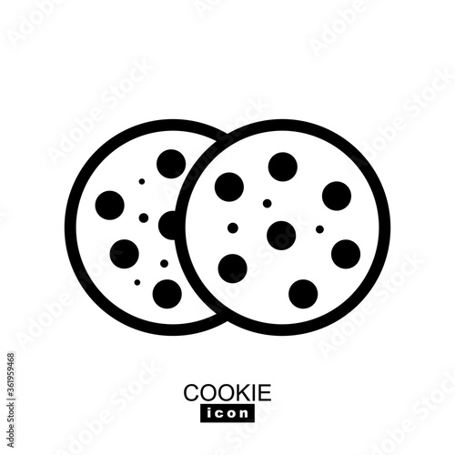 Simple Cookie Icon, Biscuit Symbol Vector Illustration