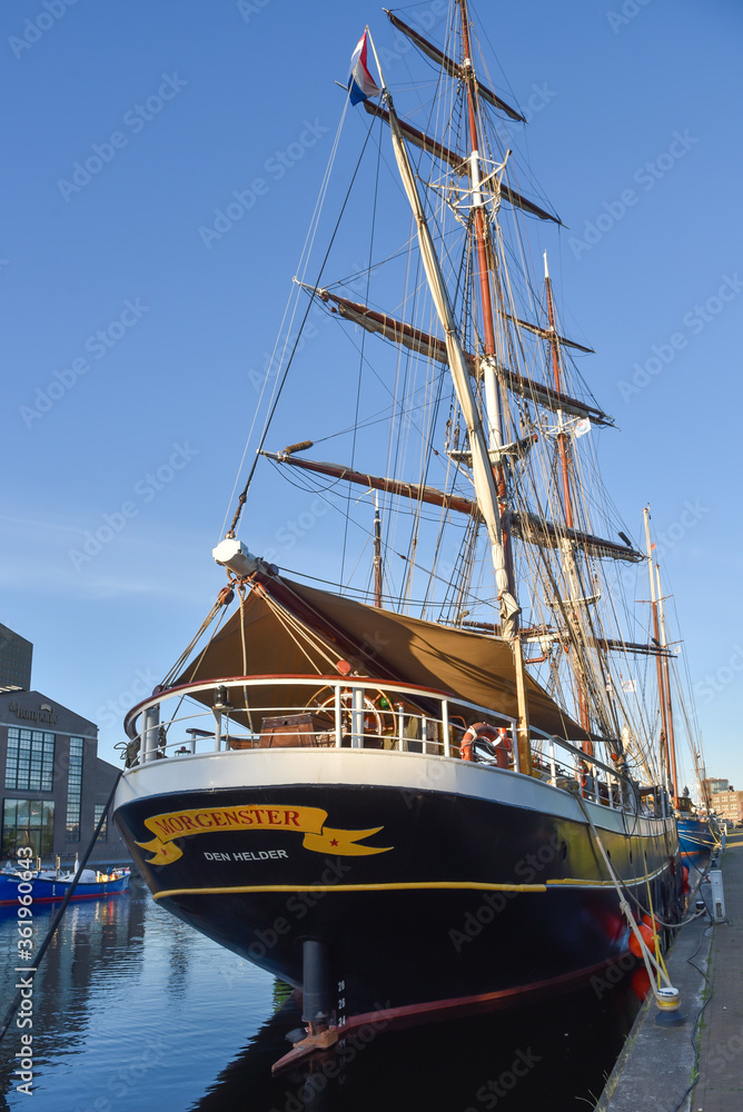 The clipper 'Morgenster' moored in the harbour of Den Helder The clipper 'Morgenster' moored in the harbour of Den Helder