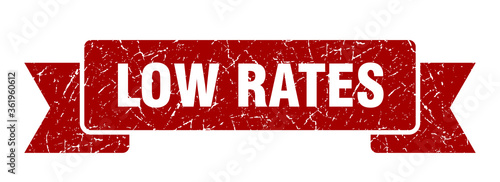 low rates ribbon. low rates grunge band sign. low rates banner