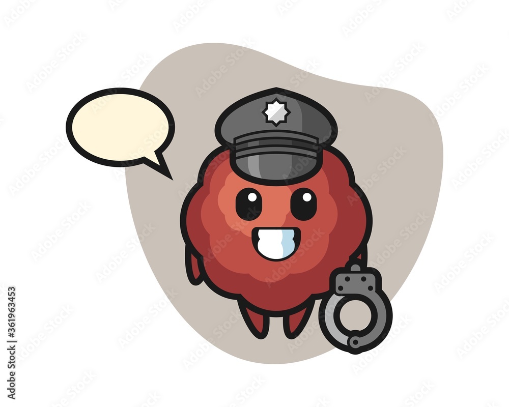 Meatball cartoon as a police Meatball cartoon as a police