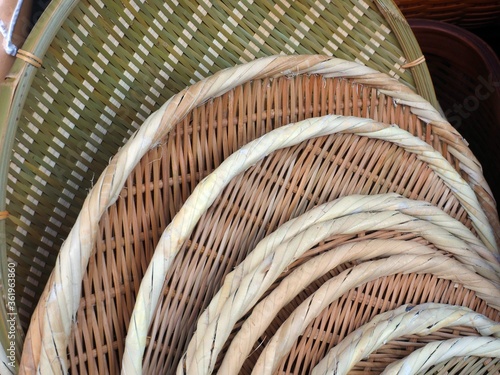 Wallpaper Mural handmade bamboo basket called Zaru or Takekago in Japanese Torontodigital.ca