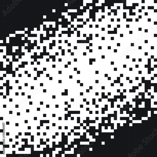 Black and white pixel background. Vector illustration for your graphic design. Abstract geometric background.