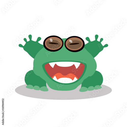 Cartoon monster on white background. Vector illustration