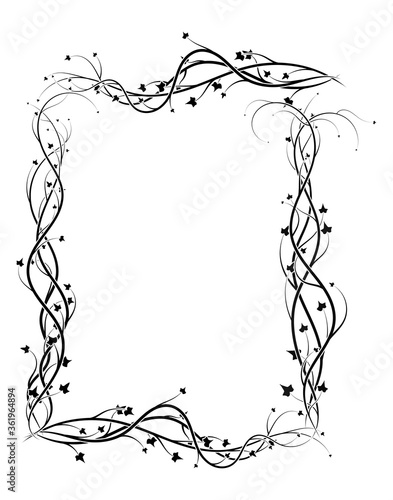 square frame ivy plant weaves new white background