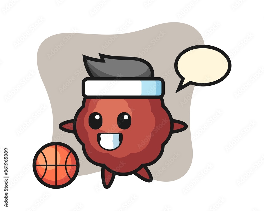 Meatball cartoon is playing basketball Meatball cartoon is playing basketball