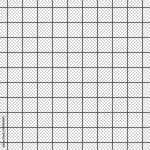 Cell Grid Striped Geometric Seamless Pattern - Vector Illustration - Isolated On Transparent Background