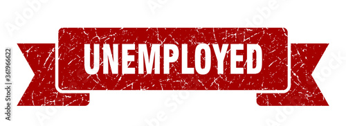 unemployed ribbon. unemployed grunge band sign. unemployed banner