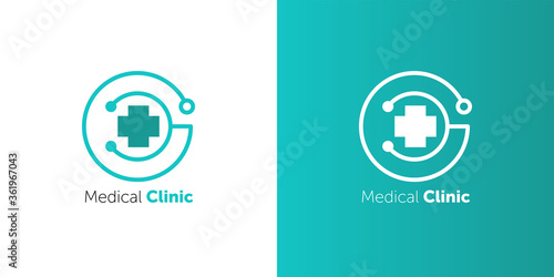 pharmacy cross and Heartbeat electrocardiograph icon vector