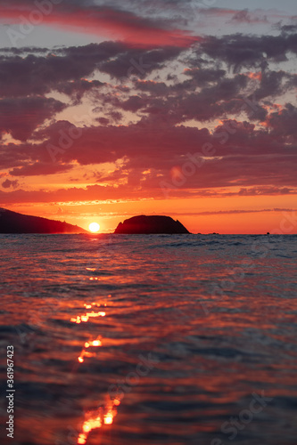 sunset over the ocean