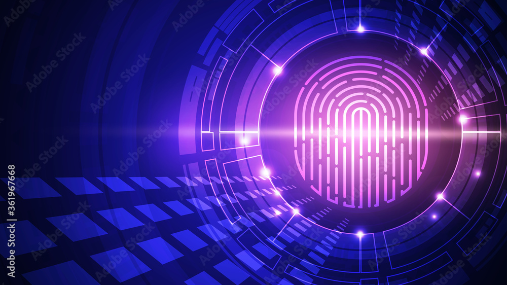 Fingerprint technology background. Digital identification. Fingerprint technology background. Digital identification.