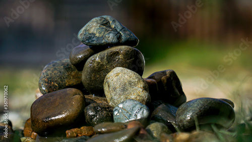 Photography stones on the stone
