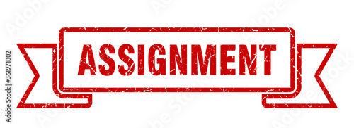 assignment ribbon. assignment grunge band sign. assignment banner