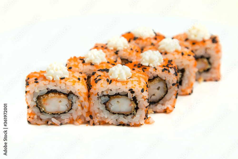 sushi on a white background sushi on a white background