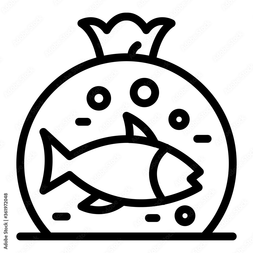 Aquarium fish in package icon. Outline aquarium fish in package vector icon for web design isolated on white background Aquarium fish in package icon. Outline aquarium fish in package vector icon for web design isolated on white background