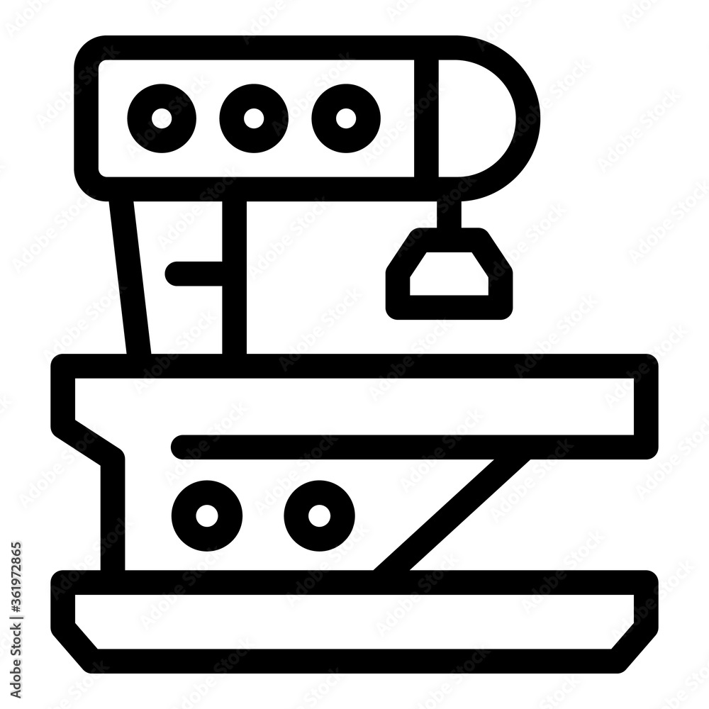 Cnc lathe icon. Outline cnc lathe vector icon for web design isolated on white background