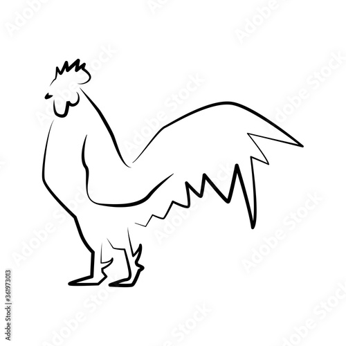 Cock or rooster outline simple icon.