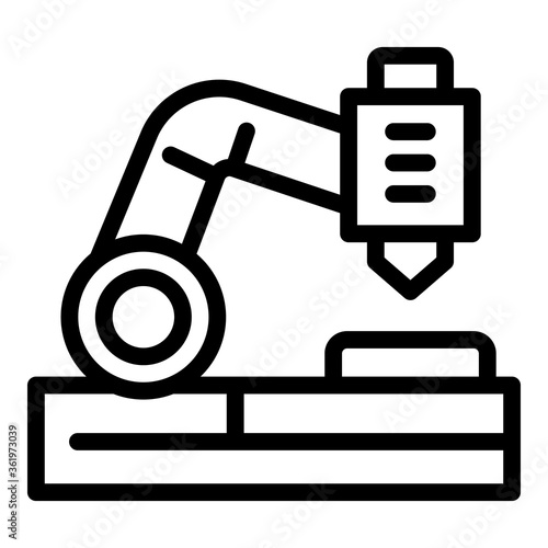 Cutter lathe icon. Outline cutter lathe vector icon for web design isolated on white background