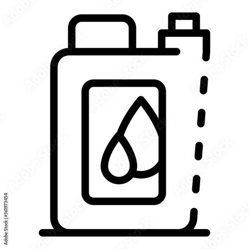 Motor oil canister icon. Outline motor oil canister vector icon for web design isolated on white background