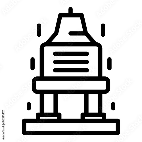 Charge station icon. Outline charge station vector icon for web design isolated on white background