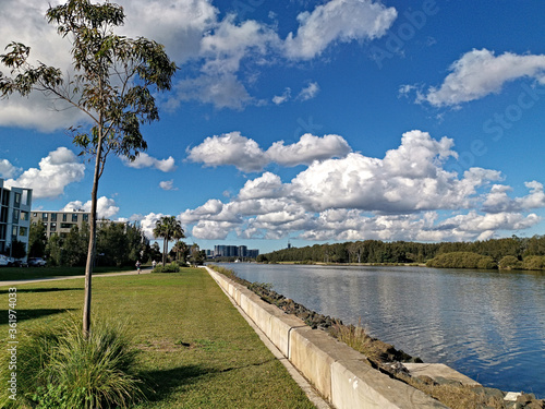 Beautiful sunny day view of Parramatta river near Ermington, New South Wales, Australia