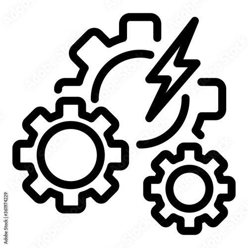 Hybrid car gear system icon. Outline hybrid car gear system vector icon for web design isolated on white background