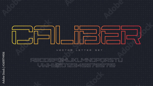 Vector sans serif urban rounded stencil letter set, cropped alphabet