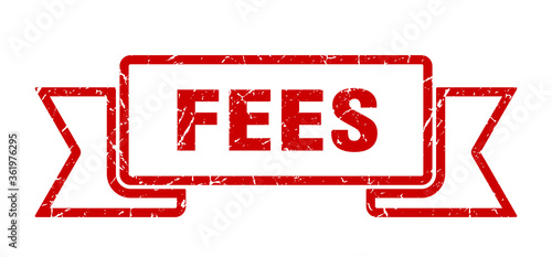 fees ribbon. fees grunge band sign. fees banner