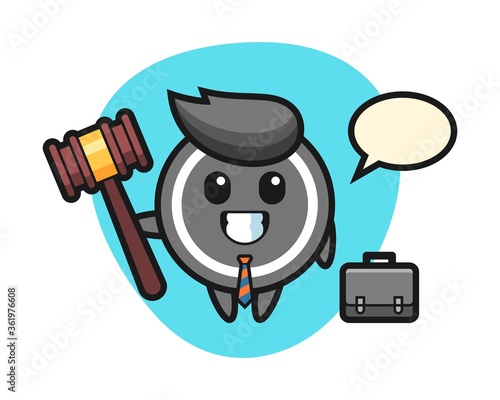 Hockey puck cartoon as a lawyer © heriyusuf