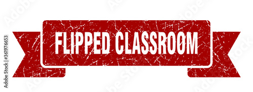 flipped classroom ribbon. flipped classroom grunge band sign. flipped classroom banner