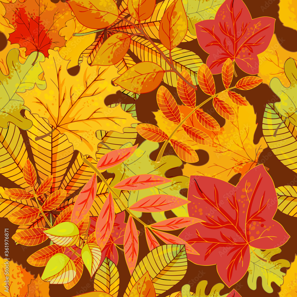 Для ИнтернетаPattern of beautiful autumn leaves vector illustration  background