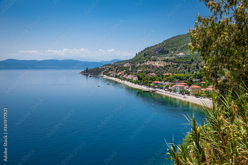 Panoramic view on Ilia beach at Evia island, Greece.