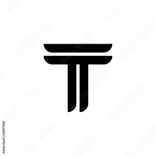 Geometric Speed Letter Logotype T