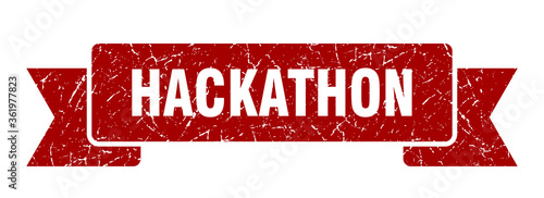 hackathon ribbon. hackathon grunge band sign. hackathon banner