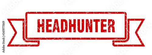 headhunter ribbon. headhunter grunge band sign. headhunter banner