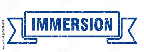 immersion ribbon. immersion grunge band sign. immersion banner