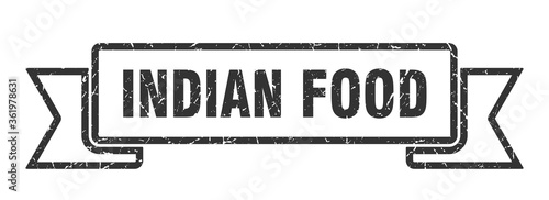 indian food ribbon. indian food grunge band sign. indian food banner