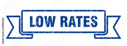 low rates ribbon. low rates grunge band sign. low rates banner