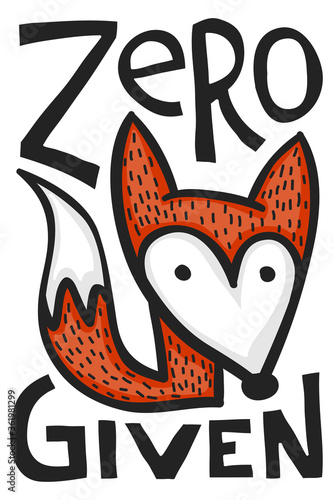 Zero fox given quote with cute cartoon fox