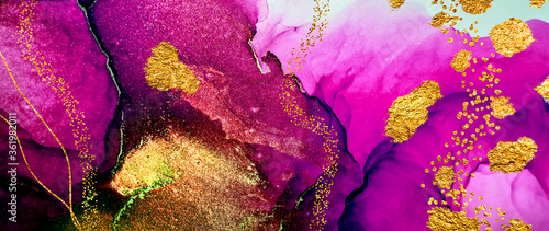 Luxurious ink bouquet nature. Art&Gold. Very beautiful transparent creativity. Abstract artwork. Ink colors are amazingly bright, luminous, translucent, free-flowing. Masterpiece of designing art.