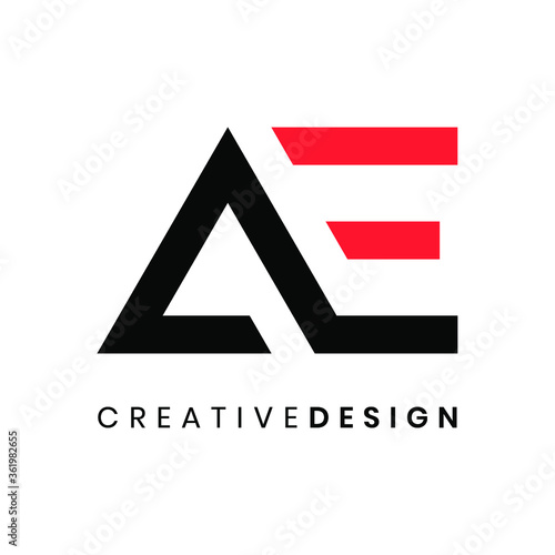 Modern letter AE logo design photo
